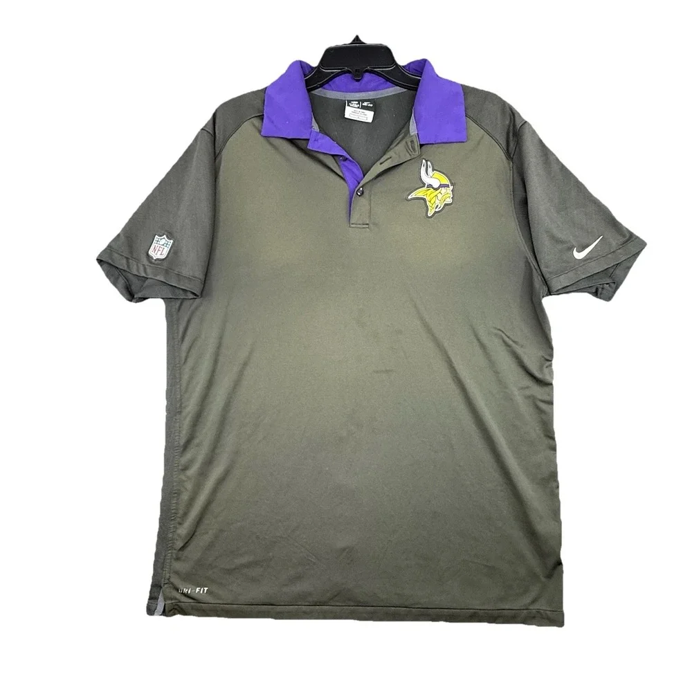 Minnesota Vikings‎ Nike NFL On Field Dri-Fit Polo Men's Black/Gray Large